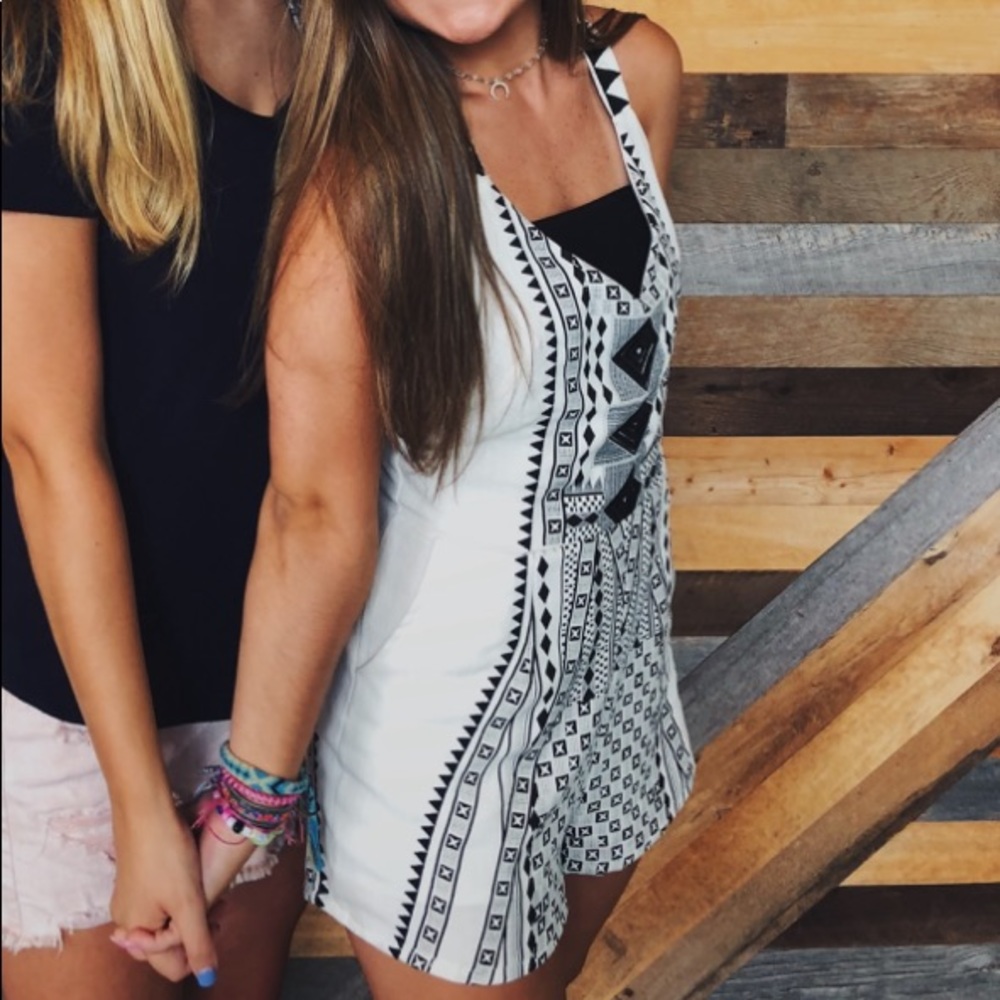 MINKPINK black and white romper